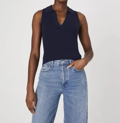 French Connection Mozza V-neck Sleeveless Jumper In Marine
