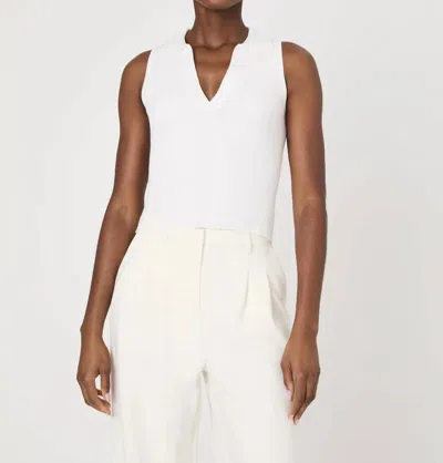 FRENCH CONNECTION MOZZA V-NECK SLEEVELESS JUMPER IN SUMMER WHITE