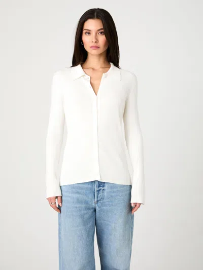 French Connection Nadina Collared Knit Top  Knitwear In White