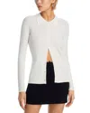 French Connection Nadina Rib Button-up Shirt In Summer White