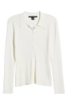 French Connection Nadina Rib Button-up Shirt In 10-summer White