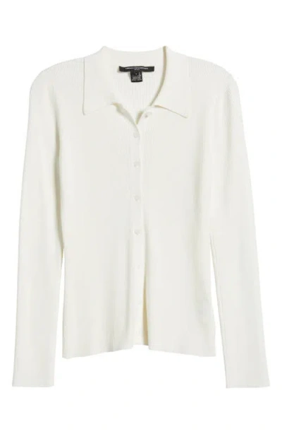 French Connection Nadina Rib Button-up Shirt In 10-summer White