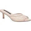 French Connection Nancy Mesh Embroidered Kitten Heel In Nude