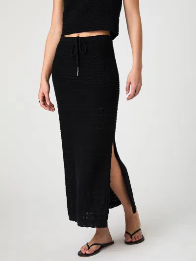 French Connection Nellis Cotton Side Slit Skirt  Skirts In Black