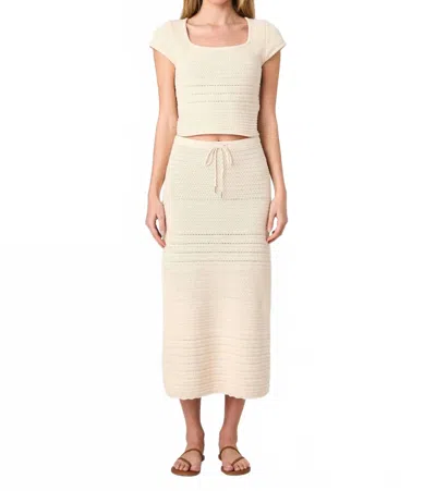 French Connection Nellis Cotton Side Slit Skirt In Ecru In Neutral