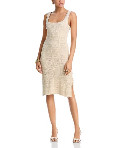 French Connection Nellis Stitch Sleeveless Body-con Dress In Neutral
