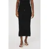 French Connection Nellis Mixed Stitch Drawstring Midi Skirt In Black