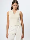 French Connection Nellis Open Stripe Halter Top  Knitwear In White