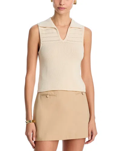 French Connection Nellis Pointelle Stitch Sweater Tank In Neutral