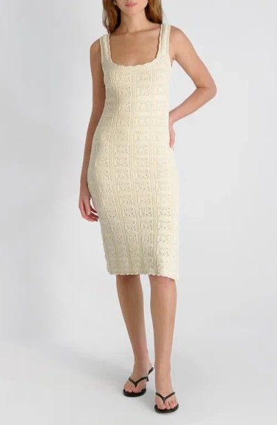 French Connection Nellis Stitch Sleeveless Body-con Dress In Neutral
