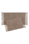 French Connection Nellore Fringe 2-piece Bath Rug In Brown