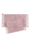 French Connection Nellore Fringe 2-piece Bath Rug In Pink