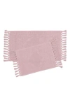French Connection Nellore Fringe Cotton 2-pc. Bath Rug Set In Pink