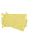 French Connection Nellore Fringe 2-piece Bath Rug In Yellow
