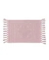 French Connection Nellore Fringe Cotton 17" X 28" Bath Rug In Pink