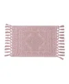 French Connection Nellore Fringe Cotton 17" X 28" Bath Rug In Purple