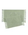 French Connection Nellore Fringe Cotton 2-pc. Bath Rug Set In Green