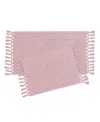 French Connection Nellore Fringe Cotton 2-pc. Bath Rug Set In Pink