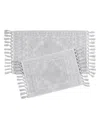 French Connection Nellore Fringe Cotton 2-pc. Bath Rug Set In Gray