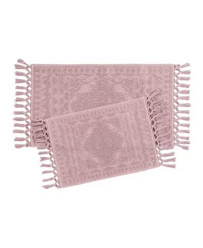 French Connection Nellore Fringe Cotton 2-pc. Bath Rug Set In Pink