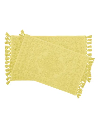 French Connection Nellore Fringe Cotton 2-pc. Bath Rug Set In Yellow