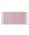 French Connection Nellore Fringe Cotton 20" X 38" Bath Rug In Pink