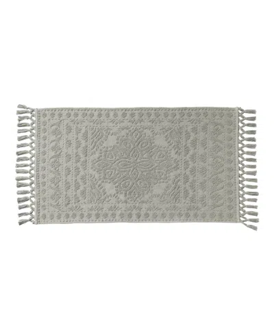 French Connection Nellore Fringe Cotton Bath Rug, 26" X 49" In Green