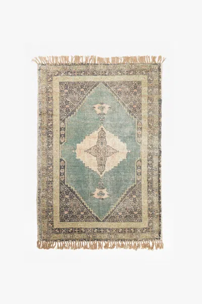 French Connection Neptune Chenille Rug Teal In Green