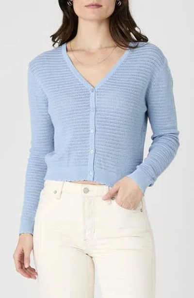 French Connection Nesta Cotton Crop Cardigan In Blue