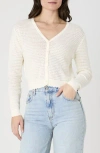French Connection Nesta Cotton Crop Cardigan In Classic Cream