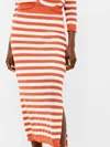 French Connection Nesta Stripe Open Stitch Cotton Sweater Skirt In Multi