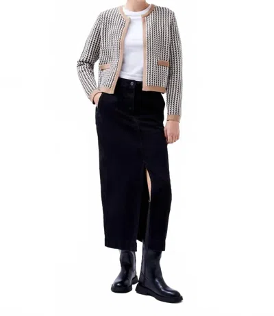 French Connection Noar Cardigan In Oatmeal In White