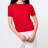 French Connection Nola Fine Knit Short Sleeve Sweater In Mars Red In Red