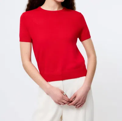 FRENCH CONNECTION NOLA FINE KNIT SWEATER IN MARS RED