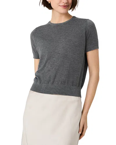 French Connection Nola Short Sleeve Sweater In Gray