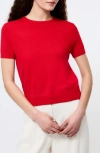 French Connection Nola Short Sleeve Sweater In Red
