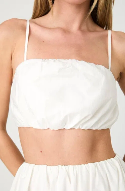 FRENCH CONNECTION FRENCH CONNECTION NOMI COTTON BUBBLE CROP TOP