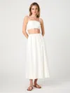 French Connection French Conection Nomi Cotton Ruched Midi Skirt In White
