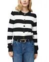 French Connection Nyrobi Crewneck Cardigan In Black/porcelain Cream