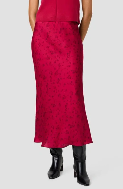 French Connection Oona Floral Print Satin Maxi Skirt In Pink