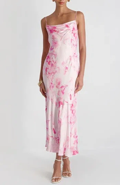 French Connection Oona Floral Print Satin Slipdress In Multi