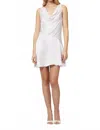 French Connection Oona Satin Asymmetrical Mini Dress In Sweet Pink In White