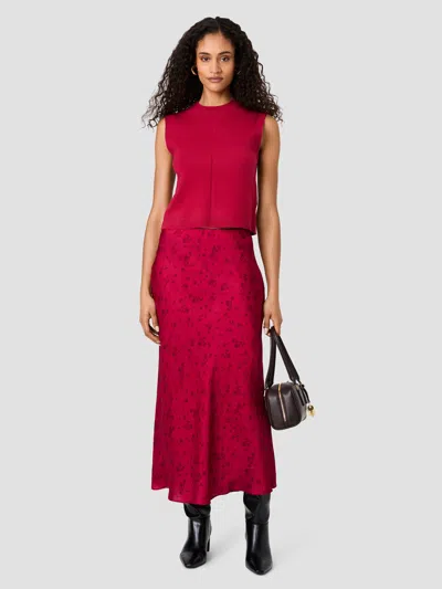 French Connection Oona Satin Maxi Skirt In Rose Boudoir
