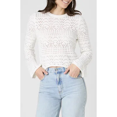 French Connection Open Bobble Knit Sweater In Summer White