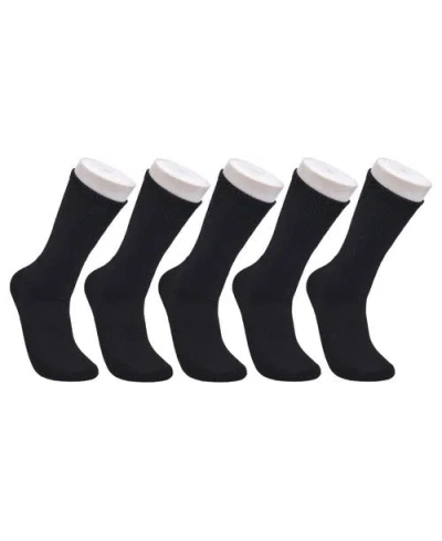 French Connection Organic Cotton Half Cushion Crew Sock 5-pack In Black