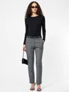 French Connection Glen Plaid Slim Crop Pants In Gray