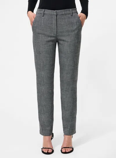 French Connection Owens Plaid Cropped Slim Fit Pants In Charcoal In Gray