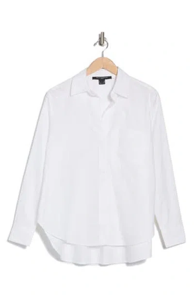 French Connection Oxford Boyfriend Button-up Shirt In Summer White