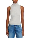 French Connection Padma Fine Knit Turtleneck Tank Top In Gray