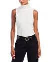 French Connection Padma Fine Knit Turtleneck Tank Top In White